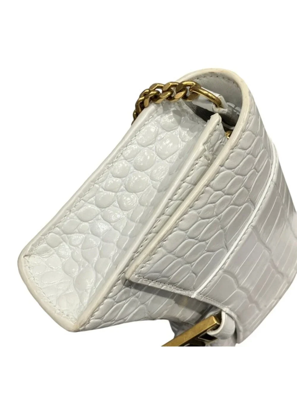Balenciaga Hourglass Chain Wallet Shoulder Bag Leather